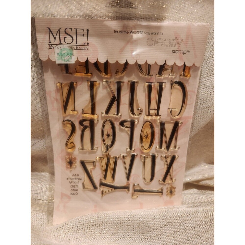 MSE My Sentiments Exactly Rubber Stamps TT203 Retro Caps Alphabet Letters NEW